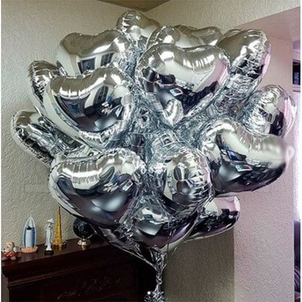 Воздушные шары. Доставка в Москве: 15 фольгированных сердец, 46 см Цены на https://sharsky.msk.ru/