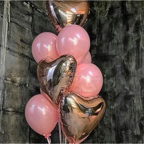 Воздушные шары. Доставка в Москве: Сердца в розовом свечении Цены на https://sharsky.msk.ru/
