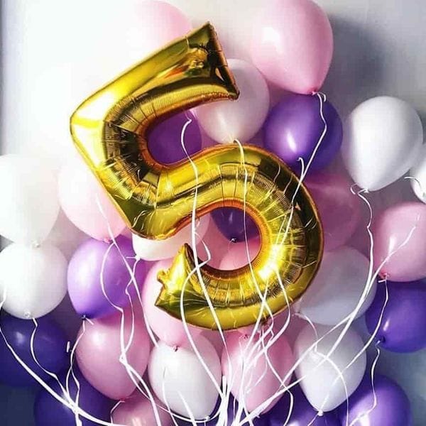 Воздушные шары. Доставка в Москве: Букет шариков на 5 лет Цены на https://sharsky.msk.ru/