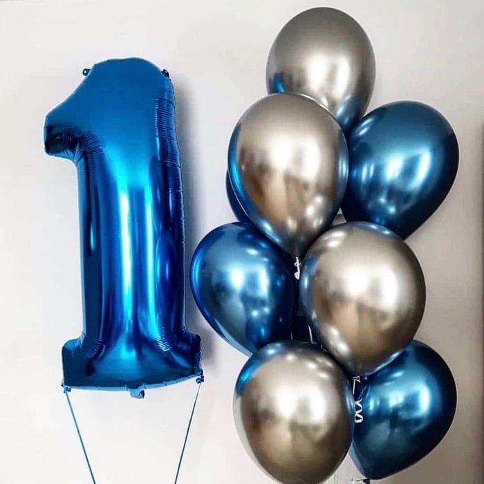 Воздушные шары на день рождения мальчика 9 лет цифра + свеча