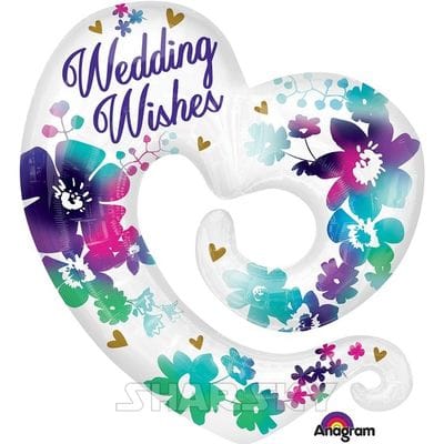 Шар "Сердце-вензель Wedding Wishes", 78 см