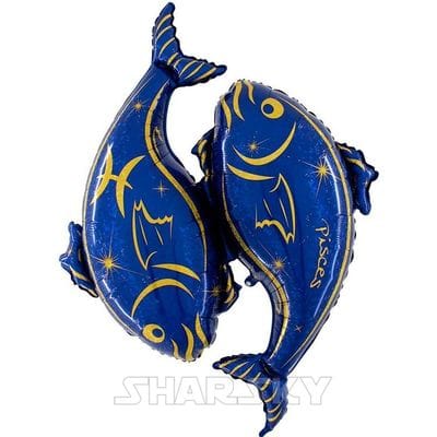 Шар "Рыбы Синий", 121 см