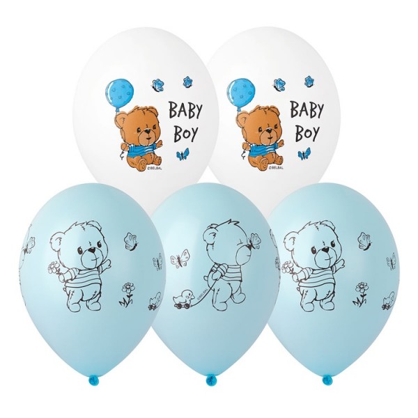 Воздушные шары. Доставка в Москве: Шарики "Мишка Baby Boy", 35 см Цены на https://sharsky.msk.ru/