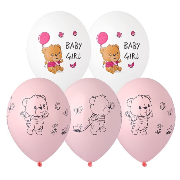 Воздушные шары. Доставка в Москве: Шарики "Мишка Baby Girl", 35 см Цены на https://sharsky.msk.ru/