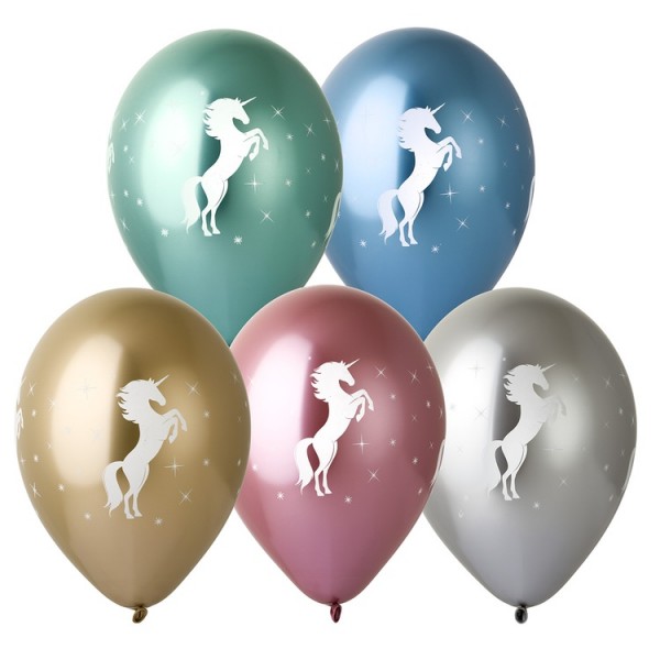 Воздушные шары. Доставка в Москве: Шарики "Хромовые с Единорогом", 35 см Цены на https://sharsky.msk.ru/