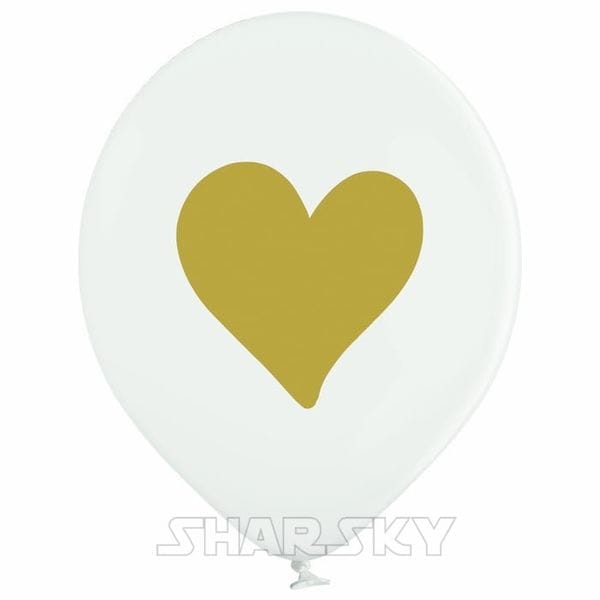 Воздушные шары. Доставка в Москве: Белые шары с сердцем, 35 см Цены на https://sharsky.msk.ru/